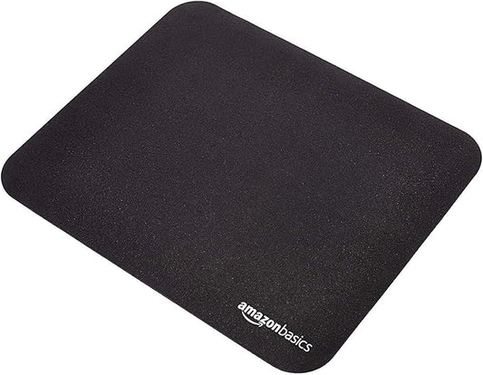 Amazon Basics Square Mouse Pad, Cloth with Rubberized Base, Standard, Black, 12.4L x 10.6W inches