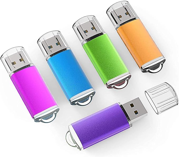 K&ZZ 4GB USB Flash Drive 5 Pack USB 2.0 Memory Sticks Flash Drives Easy-Storage 4G Thumb Drive Gig Stick Zip Drive Pen Drive, Multicolored