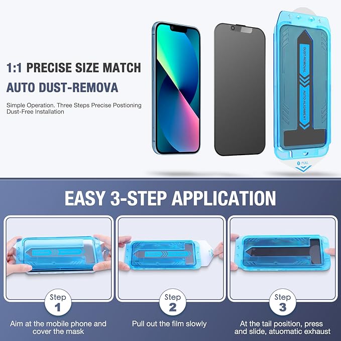 2-Pack Matte Privacy Screen Protector for iPhone 16e/iPhone 14/iPhone 13 Pro/iPhone 13, Anti-Glare Display Filter, No Bubbles, High Definition Clear, Easy Installation