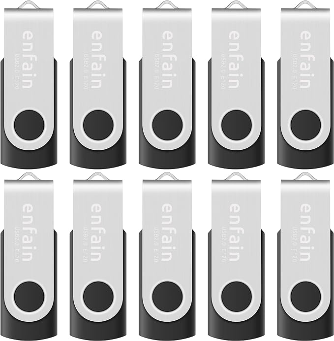 10-Pack of 512MB Enfain Bulk USB Flash Drives to Move or Send Small Files