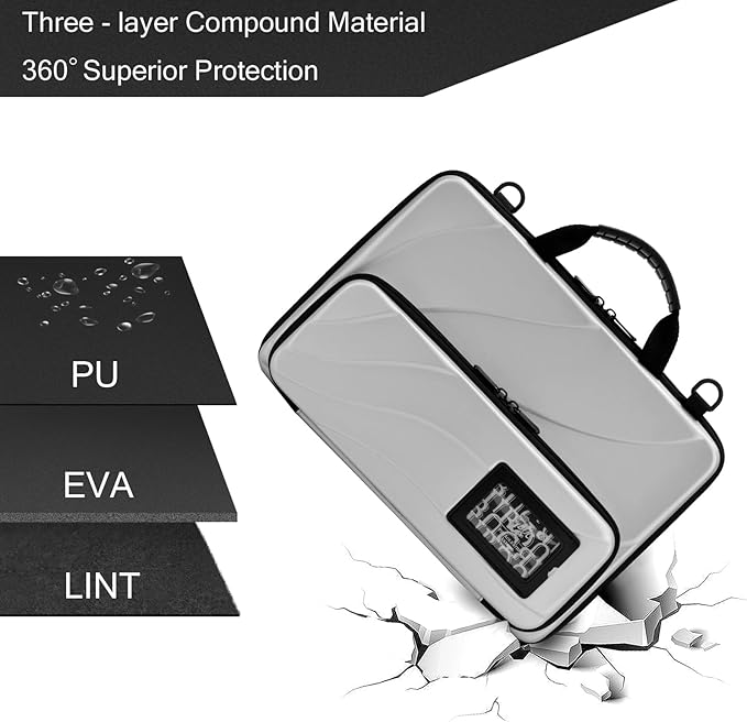 BUG 14.2-15.6 Inch Laptop Case Hard Shell, Protective Laptop Carrying Case with Stand for Heat Dissipation