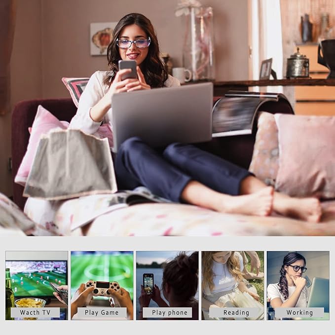 Henotin 5-Pack Reading Glasses Blue Light Blocking Anti Eyestrain Computer Reading Glasses for Women and Men Readers (Mix Color-C1, 2.75, Diopters)