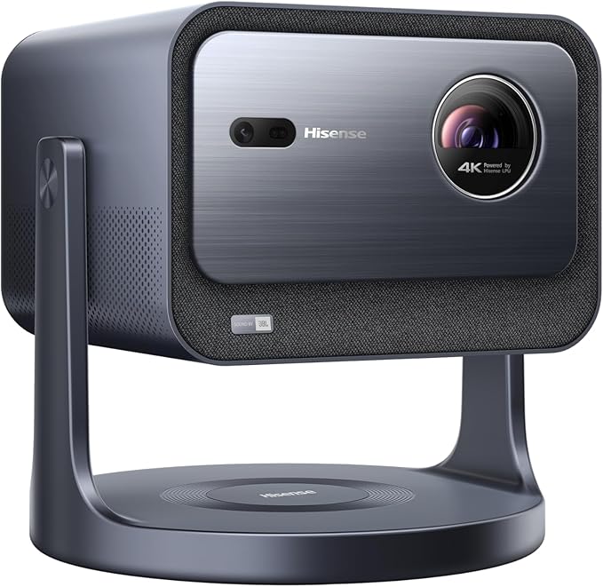 Hisense Laser Mini Projector C2, 65-300", Gimbal Design, 4K, Triple Color Laser, 110% BT.2020, 2000 ANSI Lumens, 1700:1 Native Contrast, Dolby Vision, HSR240, Sound by JBL