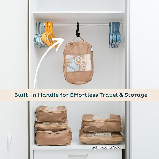 6-Pack Compression Packing Cubes Travel Essentials - Lightweight, Water-Resistant Luggage Organizer Bags with Handles, Durable Travel Accessories Suitcase Organizer (Teal)