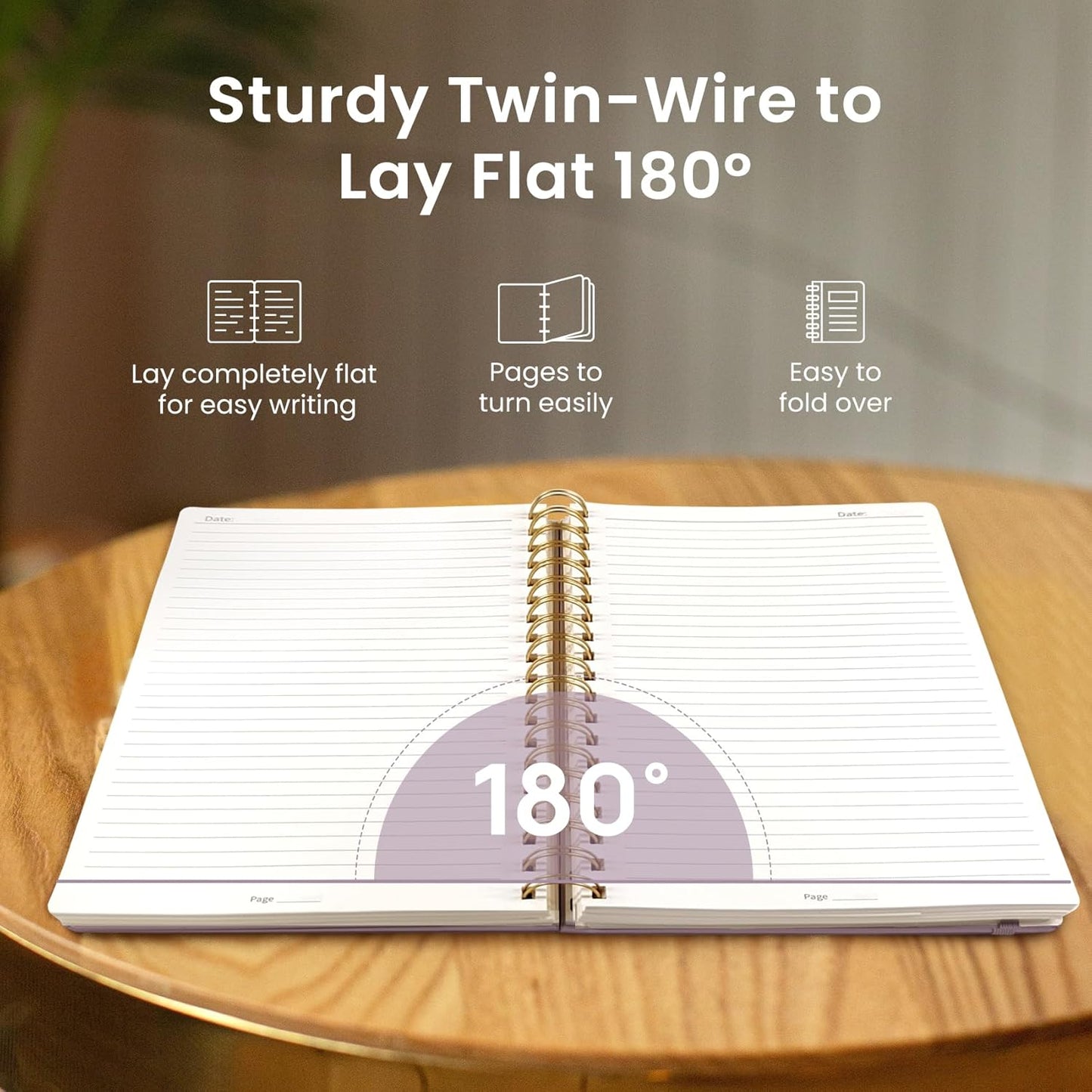 Lined Spiral Notebook Journal for Work, 300 Pages Thick B5 (7.1"x10") College Ruled Journal for Women & Writing, Hardcover Notebook for Note Taking, Perfect for Office Home School Supplies, Purple