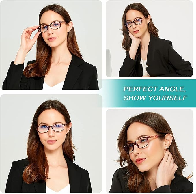 EYEURL Reading Glasses for Women-Blue Light Blocking For Women-3 Pack Computer Readers 2.0 Spring Hinge Anti UV Ray/Eye Strain/Glare Eyeglasses