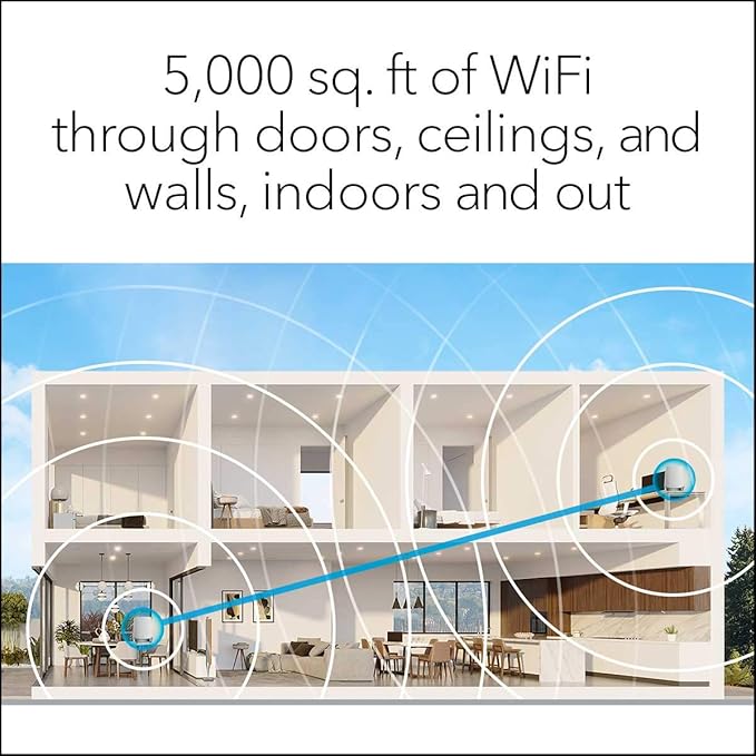 NETGEAR Orbi Whole Home Tri-Band Mesh WiFi 6 System (RBK752) – Router with 1 Satellite Extender | Coverage up to 5,000 sq. ft., 40 Devices | AX4200 (Up to 4.2Gbps)