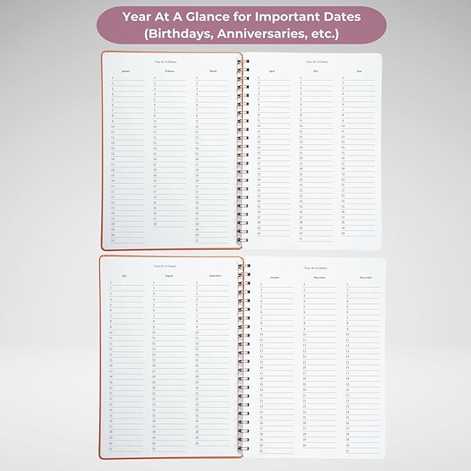 | Ultimate Yearly, Daily, Weekly, Monthly Planner | 8.25" x 11.75" | To Do List Notebook for Work | Simple Design | Multiple Layouts | Academic Planner and Organizer Notebook (Black, Yearly Planner - Portrait)