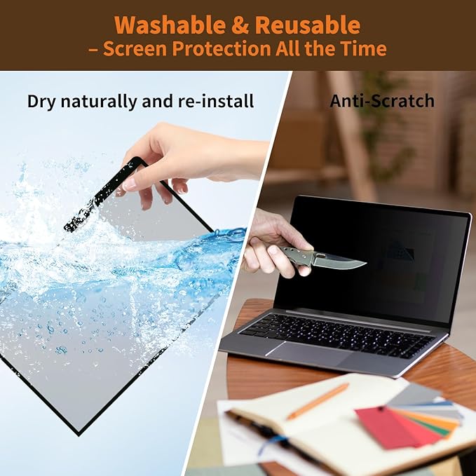 Privacy Screen for MacBook Air 13.6 & 13 Inch (2022-2025, M2, M3, M4), Anti-Spy Removable Laptop Privacy Filter Shield for Mac 13'' Model A2681 A3113 A3240