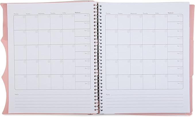 Mintra Office Durable PREMIUM Spiral Notebook (Salmon, 3 Subject (8.5in x 11in))