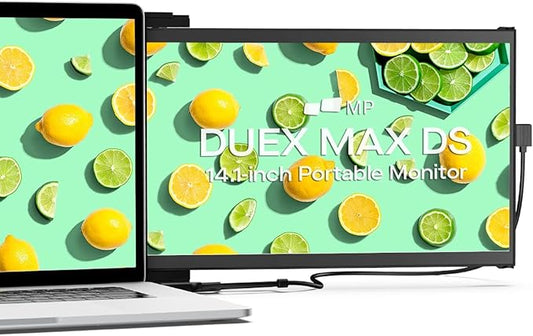Mobile Pixels 2025 Duex Max DS 14.1'' FHD 1080p Laptop Screen Extender, USB Type-C/HDMI Ports, Portable Monitor for 14'' to 17 Inch Laptops, Compatible with macOS/Windows/Apple/Android/Switch(Black)