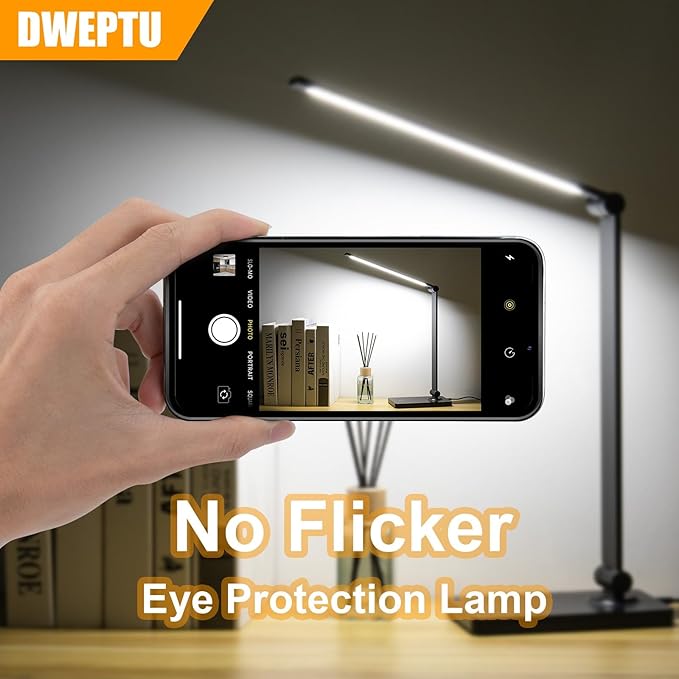 Rechargeable Desk Lamp LED Desk Lamps Eye-Caring Desk Lamps Dimmable Office Lamp with USB Chager Touch Control for Home Office Student Dormitory