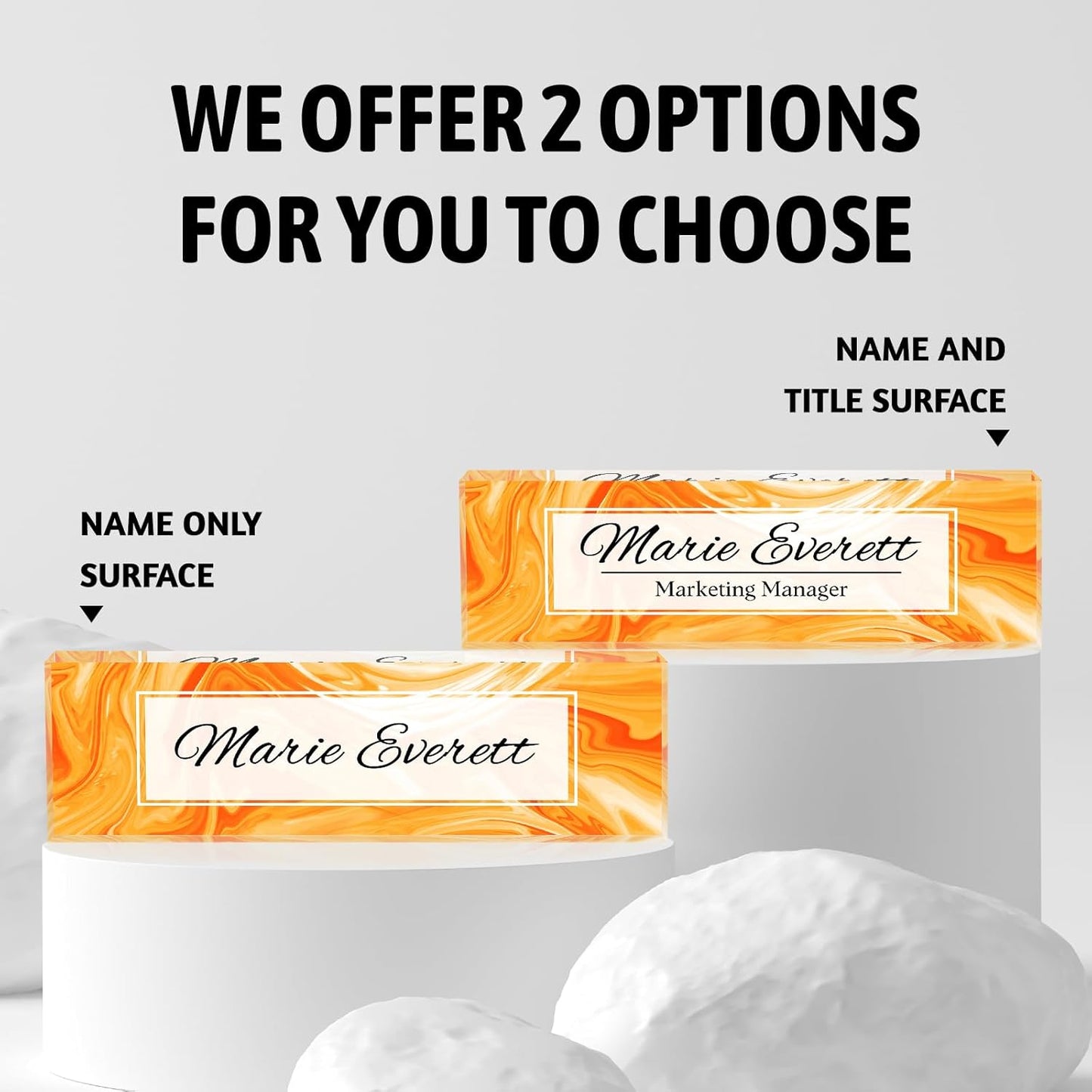 Custom Orange Acrylic Office Accessory | Personalized Boss Appreciation Gift