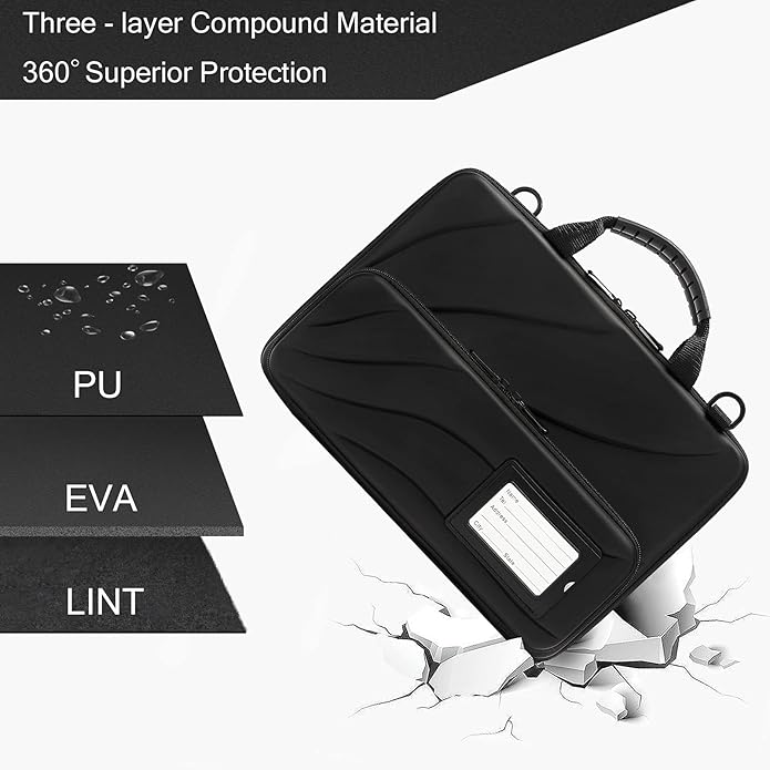 Laptop Case Hard Shell Laptop Bag for Men Women with Shoulder Strap