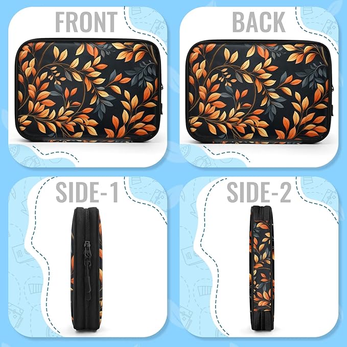 Autumn Leaves Fall Electronics Travel Organizer Case, Tech Accessories Cable Storage Bag for Cords, Charger, Phone, Hard Drive