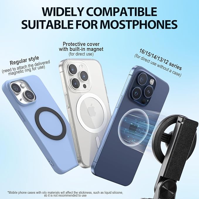 4-in-1 Multifunctional 360° Rotation Magnetic Selfie Stick, Portable Pocket Size Selfie Stick with Rechargeable Remote, Extendable Detachable Cell Phone Tripod for iPhone & Android