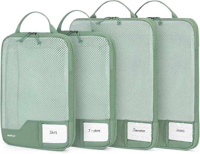 ECOHUB 4 Set /6 Set Packing Cubes for Travel Durable Suitcase Organizer Bags Set with Personalized Tag Various Sizes Travel Essentials Traveling Accessories for Luggage Machine Washable