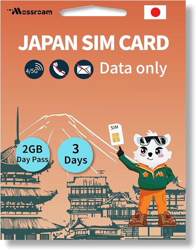 Japan SIM Card – Prepaid Data Plans | 2GB Daily,3 Days | High-Speed 4/5G LTE | No Daily Restrictions | Perfect for Tourists & Business Travelers