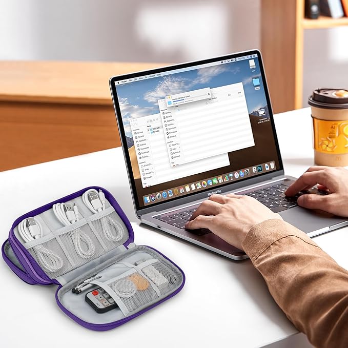 Skycase Girls Pencil Pouch Small - Waterproof Purple Pencil Case Pouch Cute, All-in-One Double Layers Pencil Case for College Student Teen Adults,Travel Essentials,Electronic Cable Organize