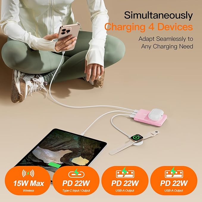 Magnetic Portable Charger, 16800mAh Wireless Power Bank, with 20W USB-C Fast Charging and LED Digital Display Magnetic Battery Pack, Compatible with iPhone 16/15/14/13/12 Full Series (2025)