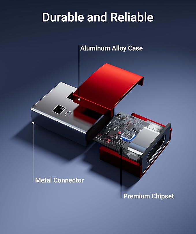 Syntech USB C Female to USB A Male Adapter 3 Pack, Type C Charger Cable Power Adapter Compatible with iPad Air 7, iPhone 17/16/15/14/13 Pro Max, Apple Watch Series 10/9/8, Samsung Galaxy S20 etc, Red