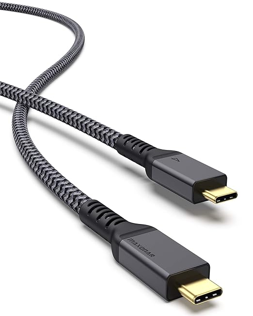 Maxonar [4Ft] Thunderbolt 4 Cable, 240W Thunderbolt Cable 40Gbps Sync 8K/5K@60Hz Display and for Thunderbolt 4, Thunderbolt 3, USB4, and USB-C Devices
