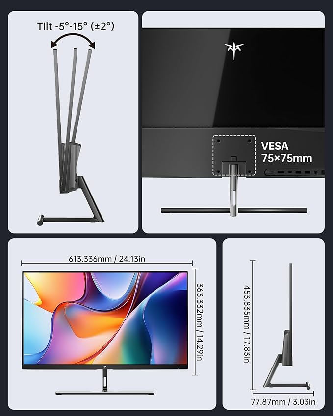 KTC 27 Inch 5K Monitor, 5120 x 2880 5K2K Monitor with 65W Type-C Port, Dual Mode Computer Monitors Compatible with Mac mini, IPS Panel, HDR 400, 217 PPI, 135% sRGB, HDMI DisplayPort, Tilt, H27P3