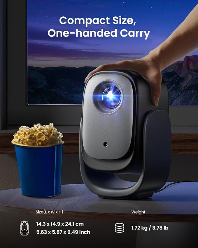 Dangbei N2 mini Projector with Wifi and Bluetooth, Netflix Officially Licensed, 1080P Smart Portable Projector Dolby Audio, Auto Focus, Auto Keystone Correction, Obstacle Avoidance