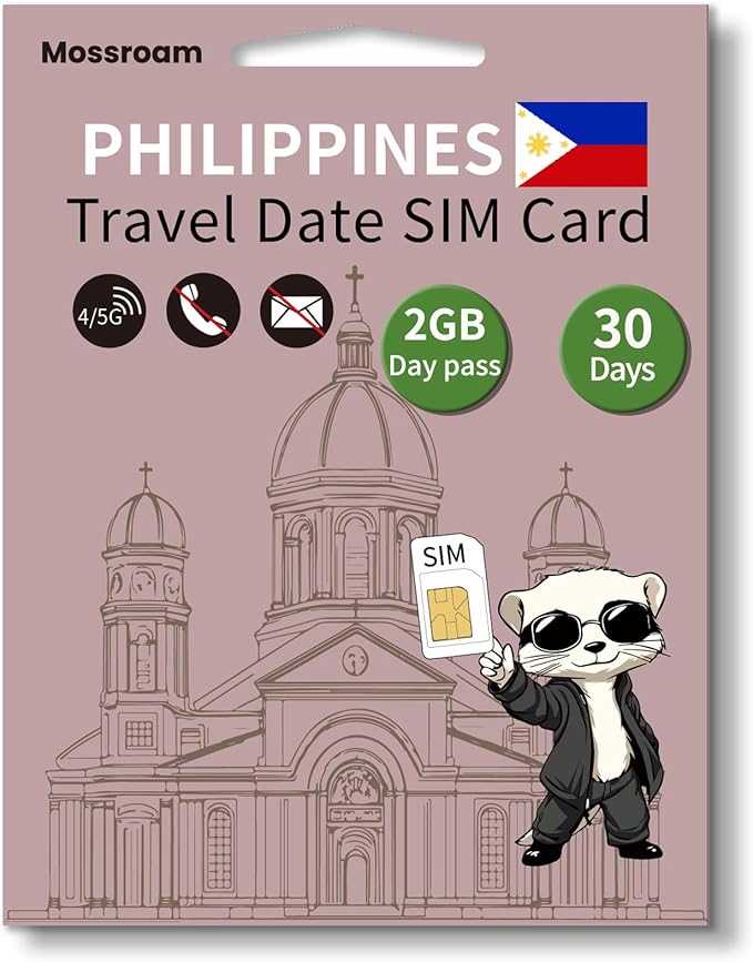 3-in-1 SIM Card for The Philippines– Prepaid Data Plans | 2GB Daily Data,30 Days | Unlimited 4/5G Speed Internet