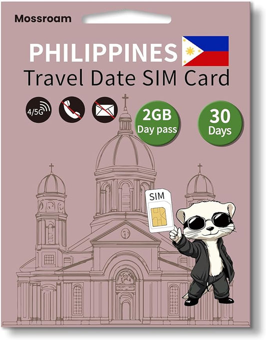 3-in-1 SIM Card for The Philippines– Prepaid Data Plans | 2GB Daily Data,30 Days | Unlimited 4/5G Speed Internet
