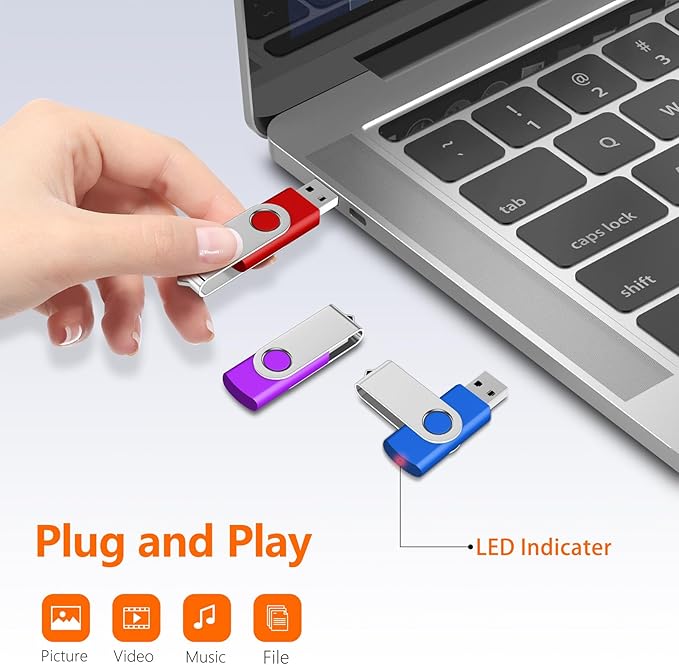 AreTop 100 Pack 2GB USB Flash Drives Bulk of 2.0 Thumb Drives Pack 2GB USB Drive Bulk Pen Drive Zip Drive Memory Stick with Lanyard for Storage and Backup (Mixed Colors 100pcs)