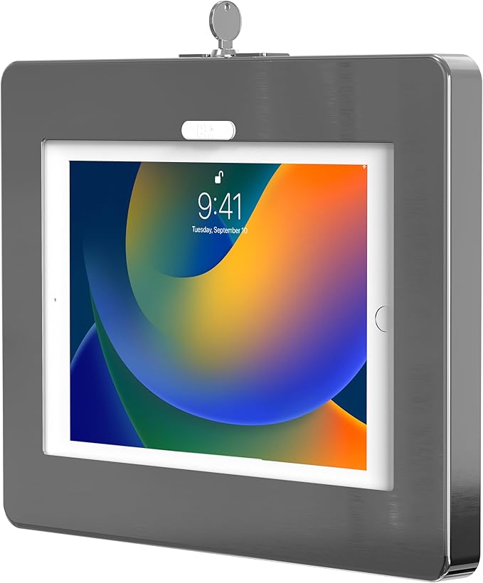 Stainless Steel iPad Wall Mount - CTA Anti-Theft Tablet Enclosure for iPad 10.9" 10th Gen - A16 - Air 11 - Pro 11" - 7/8/9 Gen - 10th Gen 10.2" - Pro 11" - Air 4 - Galaxy Tabs - (PAD-SSPARAW)