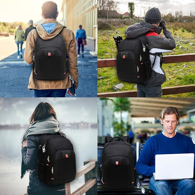 Laptop Backpack for Men, Large Anti-Theft Business Travel Backpack with USB Charging Port, Water Resistant College Computer Bag for Men/Women for 17 Inch Laptop and Notebook