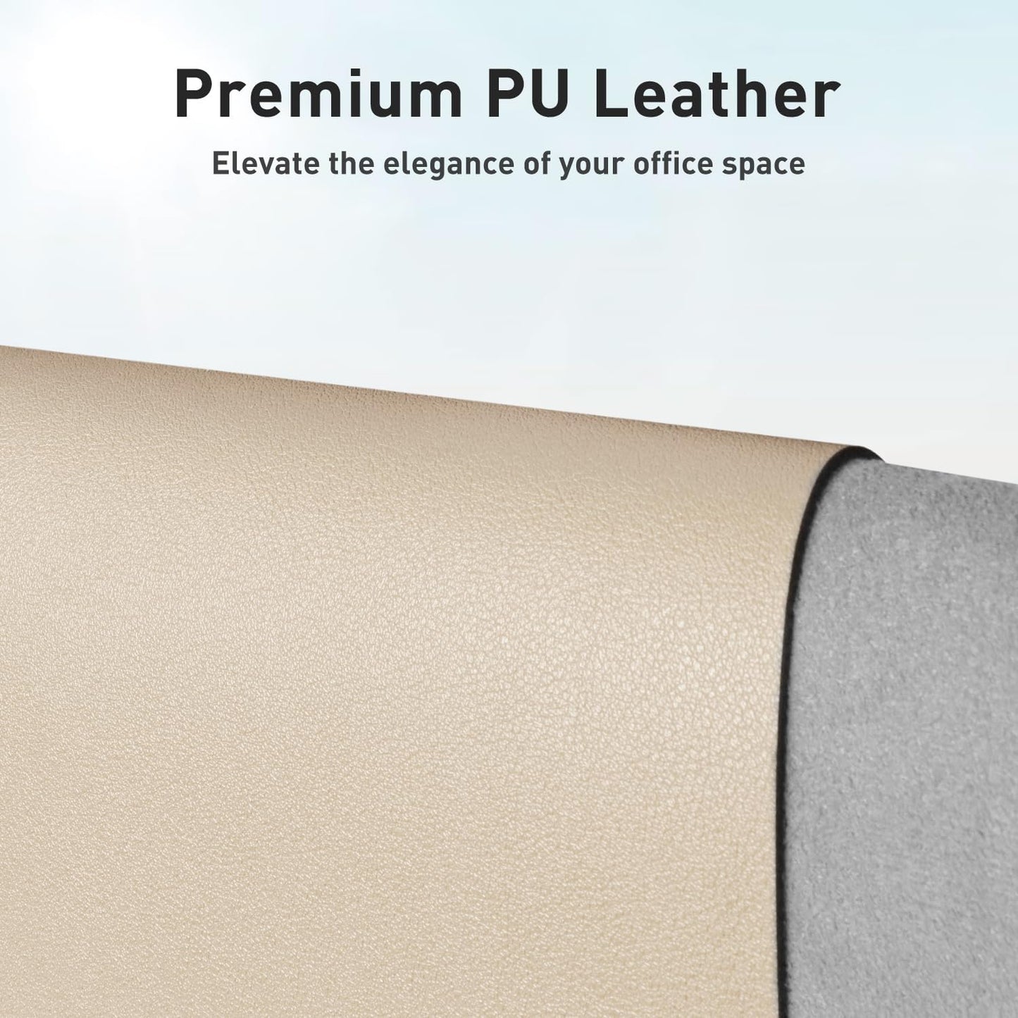 Aothia Leather Desk Pad Protector, Office Desk Mat, Large Mouse Pad, Non-Slip PU Leather Desk Blotter, Laptop Desk Pad, Waterproof Desk Writing Pad for Office and Home (48"x17", Beige)