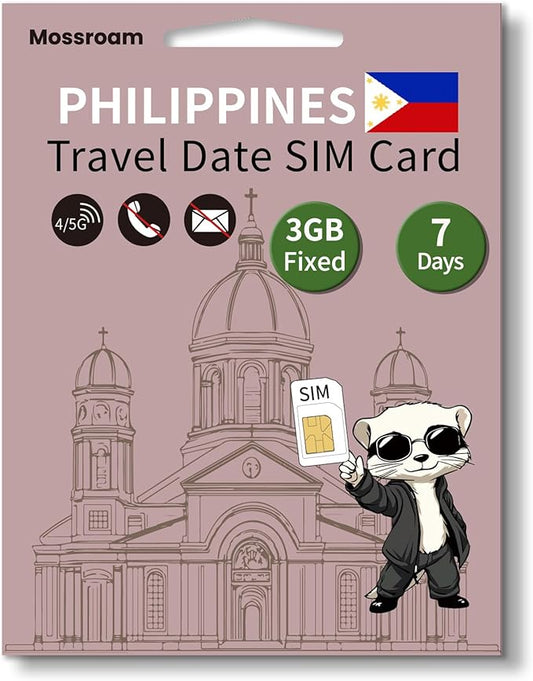 3-in-1 SIM Card for The Philippines– Prepaid Data Plans | Fixed Data 3GB,7 Days | Unlimited 4/5G Speed Internet