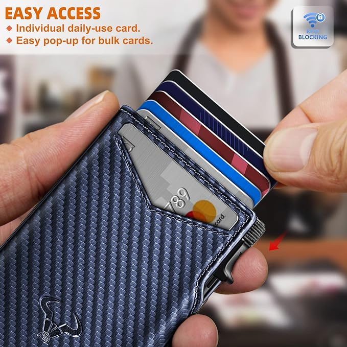 BULLIANT Men Airtag Wallet,Slim Front Pocket Wallet Money Clip for Men Gift 3.8"x2.7",Pop-up Access