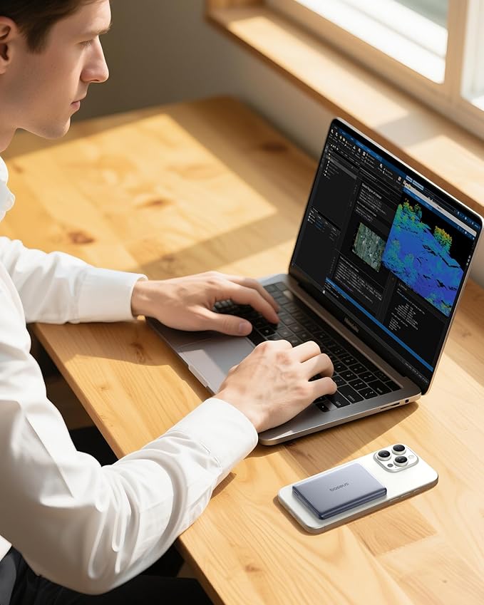 Baseus Picogo Magsafe Portable Charger, Qi2 15W 0.5" Ultra Slim 10000mAh Wireless Power Bank, 27W Fast Charging Magnetic Battery Pack with USB-C for iPhone 17 Pro Max/17 Pro/Air/16/15/14/13/12