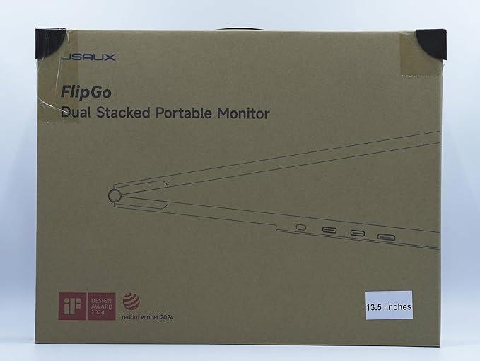 JSAUX FlipGo Pro 13.5" Dual Portable Monitors, 2.2K Triple Laptop Screen Extender, Portable IPS Dual-Screen Monitor for Laptop[for Windows/Linux/macOS] One Cable to Dual/Magnetic Design/DisplayLink