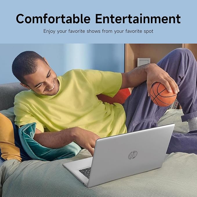 HP High-Performance 17.3" Laptop, 17.3" HD+ Touchscreen, 8-Cores Intel i3-N305, 8GB RAM, 128GB eMMC + 512GB PCIe SSD, Webcam, HDMI, Numeric Keypad, Wi-Fi 6, Windows 11 Pro, Silver