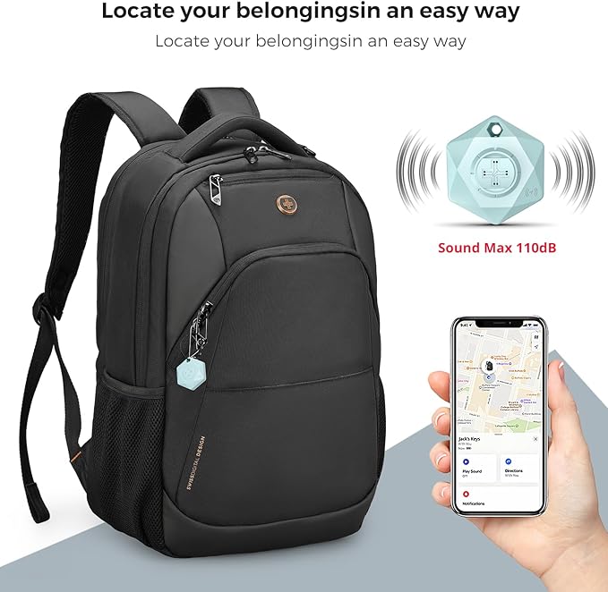 Swissdigital Design Business Laptop Backpack, College Laptops Backpack with USB Charging Port for Men and Women Fits 16 Inch Notebook, Black | ANDWIL