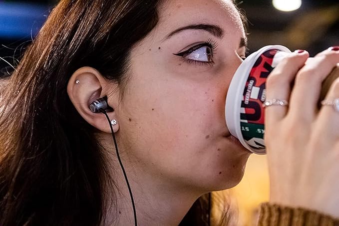 LUDOS Clamor Wired Earbuds in-Ear Headphones, 5 Years Warranty, Earphones with Microphone, Noise Isolating Ear Buds, Memory Foam for iPhone, Samsung, School Students, Kids, Women, Small Ears - Grey