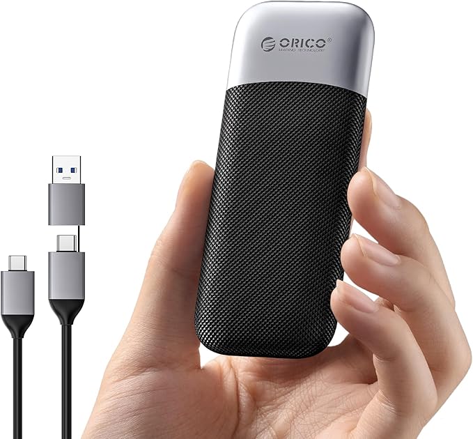 ORICO 1TB Portable SSD, Up to 1050MB/s, Compact with 2 in 1 USB C & A Cable, External Solid State Drives, Reliable Storage for USB C Smartphone, Tablet, PC - M10PRO