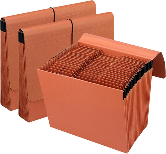 3 Packs Heavy Duty Expanding File Folder Organizer,21 Pockets Accordion File Organizer,A-Z,1/3 Cut Tabs,Letter Size,17.5Inch Expansion