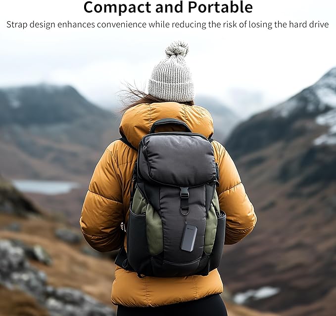 Yottamaster 512GB External SSD, Up to 460MB/s 2 in 1 USB C Cable & Lanyard Portable Solid State Drives, Supports 4K ProRes HDR Compatible with iPhone 17 Pro Max, Smartphone, Tablet, Laptop