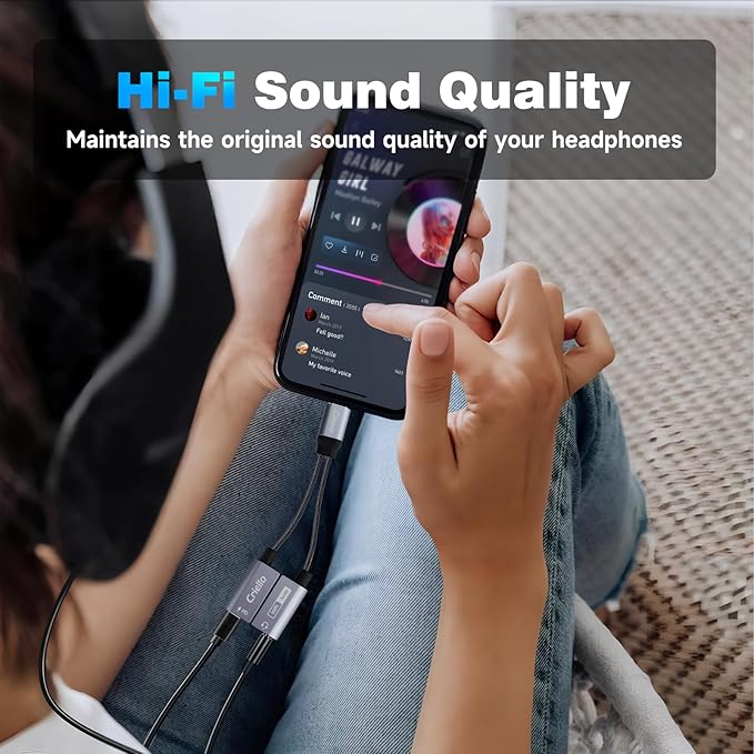 Magnetic USB-C to 3.5mm Audio Adapter and Charger 2 in 1 Headphone and Charger Type C Audio Adapter with PD 60W Fast Charging Dongle Cable for iPhone 17/16/15 Pro Max, iPad Pro/Air, Galaxy S25