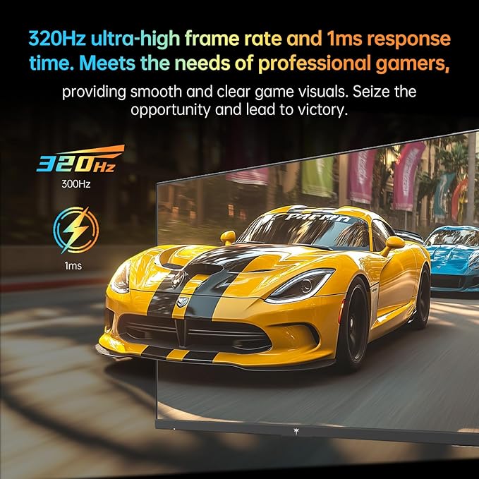 KTC Monitor 27-inch White Gaming Monitor WQHD (2560x1440) Fast IPS, 300Hz (Supports 320Hz via Overclocking) 1ms 144% sRGB High Brightness 450cd/㎡, Low Blue Light, Flicker-Free, 2 x HDMI, 1 x DP H27E6