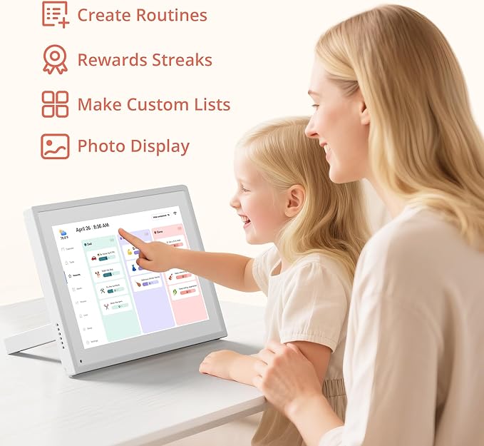 Digital Calendar Touch Screen 10 Inch, Electronic Calendar Chore Chart for Family Monthly/Weekly/Daily Planner, Smart Calendar for Home Organization, Desk Mount and APP Control
