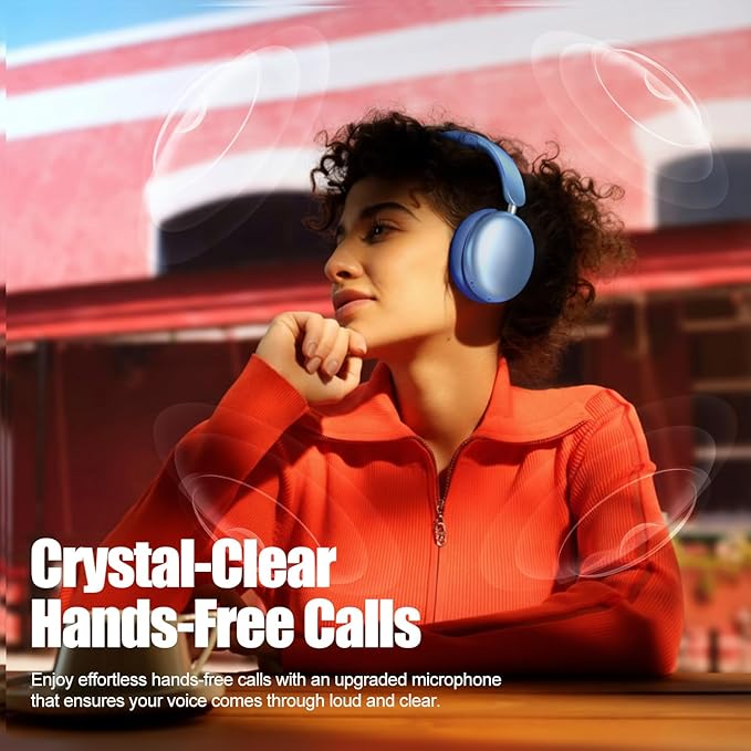 Wentronic Y06 Noise Cancelling Headphones,58H Playtime and 5 EQ Music Modes Wireless Over Ear Bluetooth Headphones with Microphone,Lossless Audio,Multipoint Connection,Foldable,Lightweight,Blue