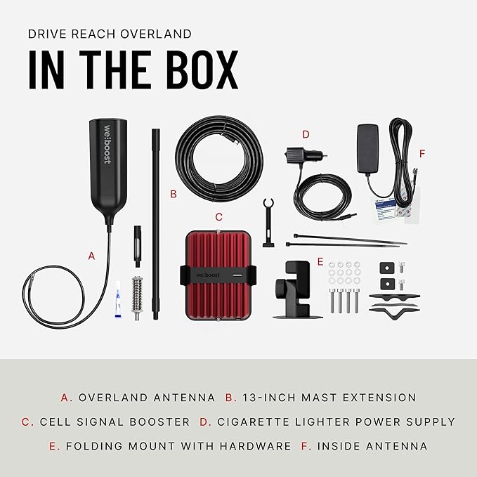 weBoost Drive Reach Overland - Cell Phone Signal Booster for Off Road Vehicles | Boosts 5G & 4G LTE for All U.S. Carriers - Verizon, AT&T, T-Mobile & More | Made in The U.S. | FCC Approved