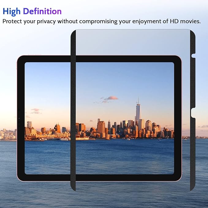 Magnetic Privacy Screen Protector for iPad 10th 2022 10.9" & iPad 11th A16 2025 11", Removable Anti Blue Light Glare Spy Private Filter, High Sensitive Bubble-Free Black Security Screen